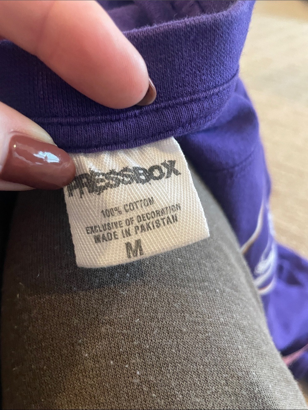 Pressbox Purple Long Sleeve Tee with ECU Logo - Picture 4 of 4